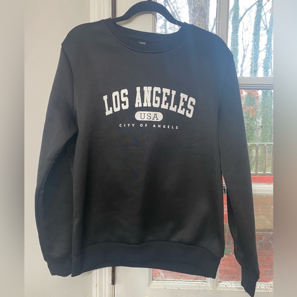 NWT SHEIN Los Angeles USA Graphic Sweatshirt Black | Small